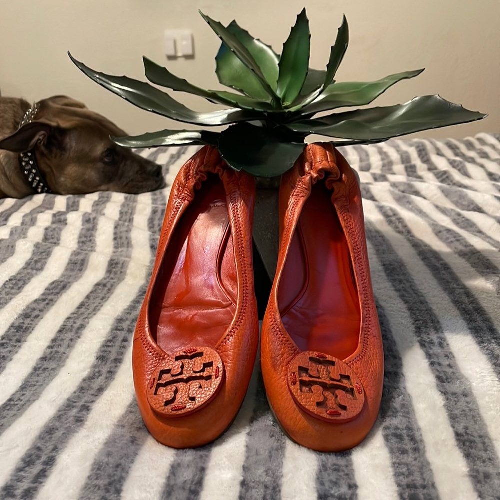 Tory Burch Orange Ballet Flats